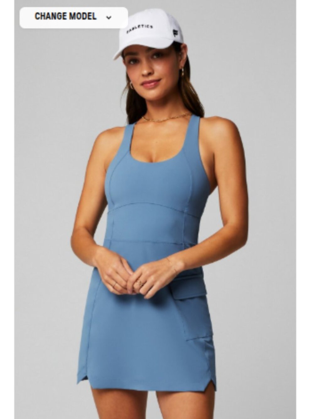 Fabletics One Cargo Dress w/ Attached Shorts, Elemental Blue - Size XS
